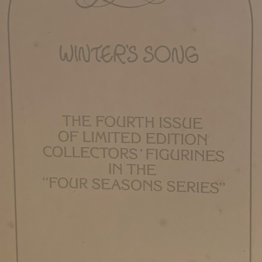 Precious Moments Winters Song
1984 Enesco - Picture 6 of 7